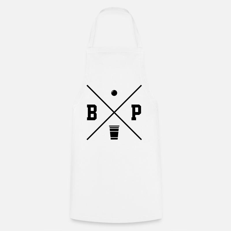Beer Pong logo - Cooking Apron - white