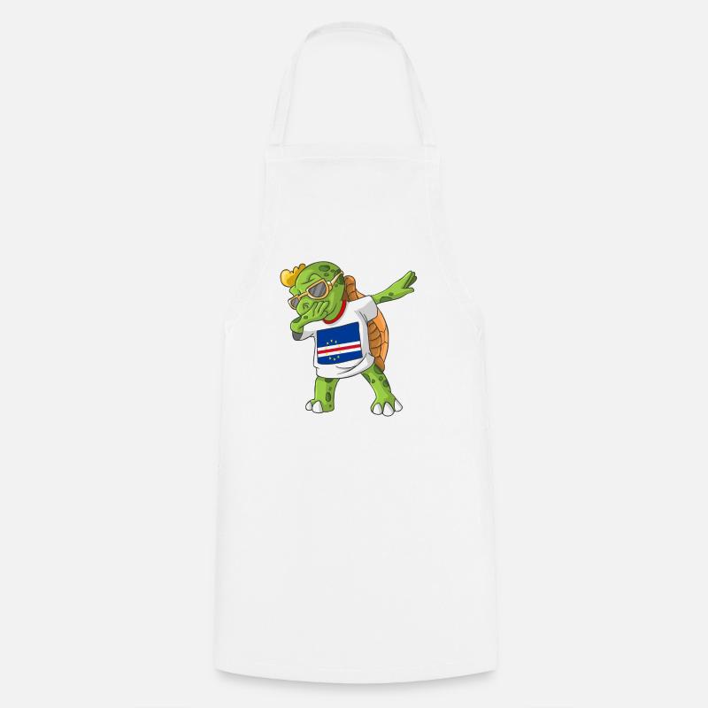Cabo Verde Dabbing turtle - Cooking Apron - white