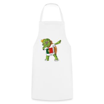 Portugal tortue tamponnant - Tablier de cuisine - blanc - Devant - AI Model Male 185 dark (185cm)