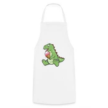 Eiscreme Dino Erdbeereis Dinosaurier T-Rex Saurier - Kochschürze - Weiß - Vorne - AI Model Male 185 dark (185cm)