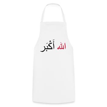 Allah Akbar - Cooking Apron - white - Front - AI Model Male 185 dark (185cm)
