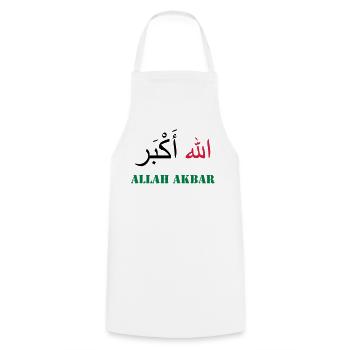 Allah Akbar - Tablier de cuisine - blanc - Devant - AI Model Male 185 dark (185cm)