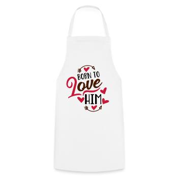 love - Cooking Apron - white - Front - AI Model Male 185 dark (185cm)