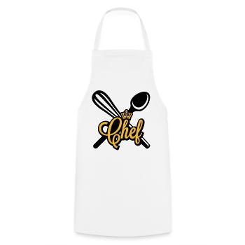 Chef | Chefkoch | Cook - Cooking Apron - white - Front - AI Model Male 185 dark (185cm)