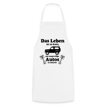 Offroad ,Geländewagen , 4x4 Fun , Das Leben..(25) - Kochschürze - Weiß - Vorne - AI Model Male 185 dark (185cm)