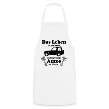 Offroad ,Geländewagen , 4x4 Offroad - Leben(25) - Kochschürze - Weiß - Vorne - AI Model Male 185 dark (185cm)