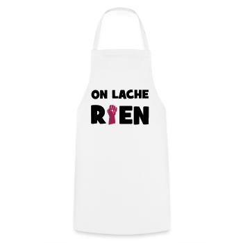 On lâche rien ! - Tablier de cuisine - blanc - Devant - AI Model Male 185 dark (185cm)
