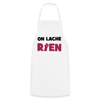 On lâche rien ! - Tablier de cuisine - blanc - Devant - AI Model Male 185 dark (185cm)