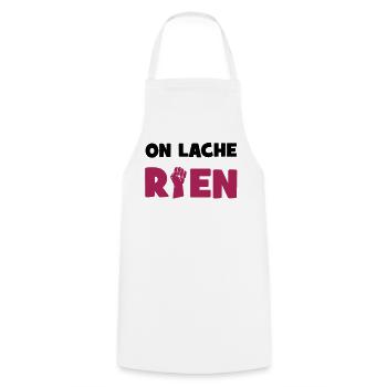 On lâche rien ! - Tablier de cuisine - blanc - Devant - AI Model Male 185 dark (185cm)