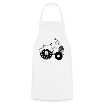 Tracteur chic - tracteur - tracteur - Bulldog - Tablier de cuisine - blanc - Devant - AI Model Male 185 dark (185cm)