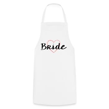 Bride heart bachelor party wedding - Cooking Apron - white - Front - AI Model Male 185 dark (185cm)