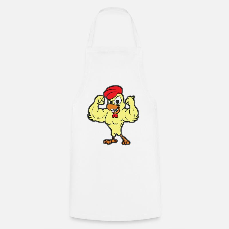 Poulet musclé - Tablier de cuisine - blanc