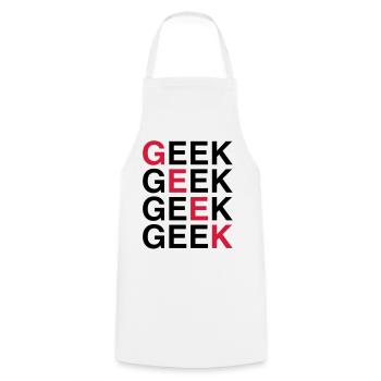 Geek! - Cooking Apron - white - Front - AI Model Male 185 dark (185cm)