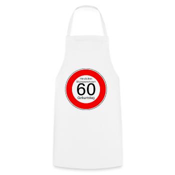 Congratulations on your 60th birthday - Cooking Apron - white - Front - AI Model Male 185 dark (185cm)