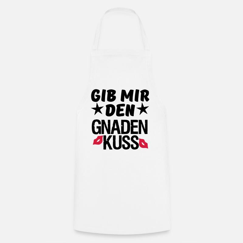 Geschenk Liebe Paar lustig Spruch Kuss - Kochschürze - Weiß
