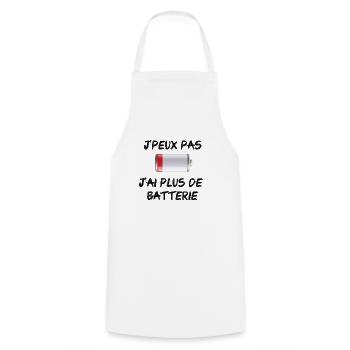 I can not I have more battery - Cooking Apron - white - Front - AI Model Male 185 dark (185cm)