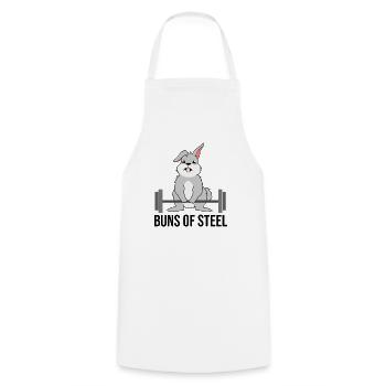 Buns Of Steel Bunny Bunny - Cooking Apron - white - Front - AI Model Male 185 dark (185cm)