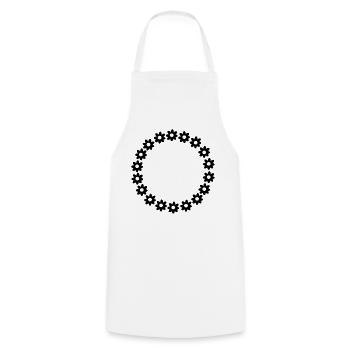 Circle of flowers - Cooking Apron - white - Front - AI Model Male 185 dark (185cm)