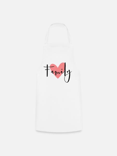 Famille coeur idée cadeau parents enfant amour - Tablier de cuisine - blanc