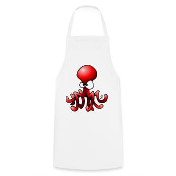 Cute Octopus Cartoon with Big Eyes - Cooking Apron - white - Front - AI Model Male 185 dark (185cm)