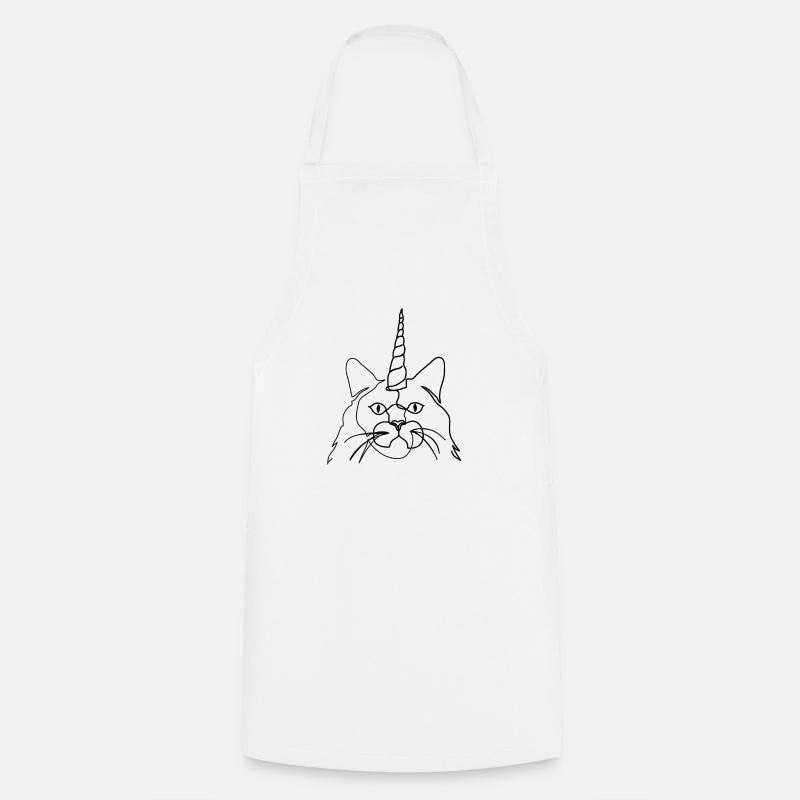 Chat de la licorne - Tablier de cuisine - blanc