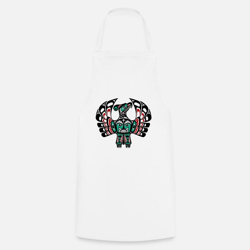 Northwest Pacific coast Haida art Thunderbird - Cooking Apron - white