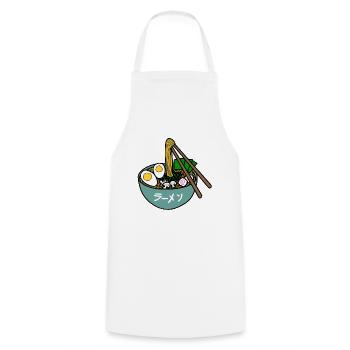 Délicieuses nouilles ramen japonaises - Tablier de cuisine - blanc - Devant - AI Model Male 185 dark (185cm)