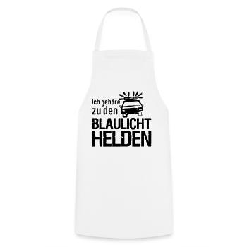 Blaulicht Polizei Feuerwehr Sanitäter Geschenk - Kochschürze - Weiß - Vorne - AI Model Male 185 dark (185cm)