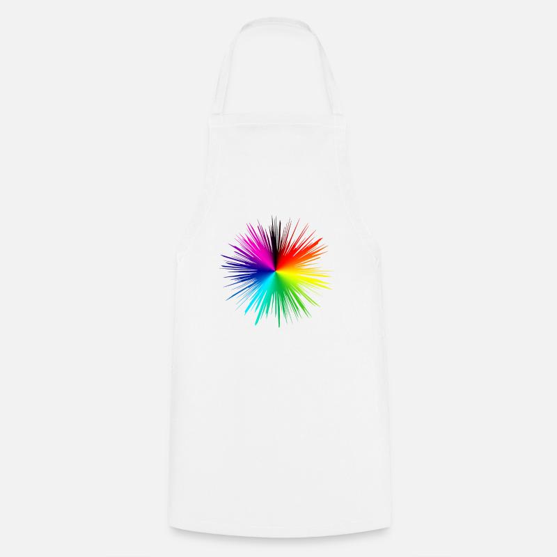 Color explosion radial burst - Cooking Apron - white