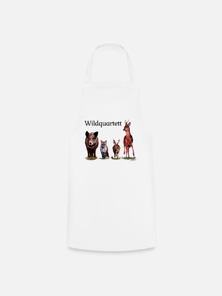 Wild-Quartett - Kochschürze - Weiß