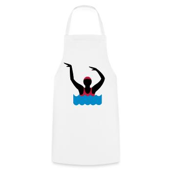 water aerobics - Cooking Apron - white - Front - AI Model Male 185 dark (185cm)