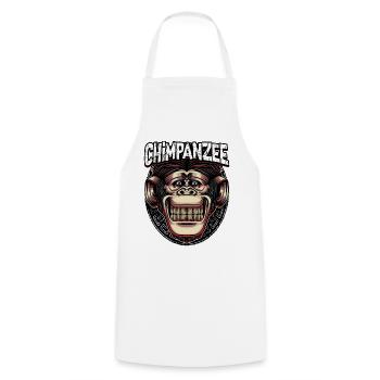 Chimpanzee monkey - Cooking Apron - white - Front - AI Model Male 185 dark (185cm)