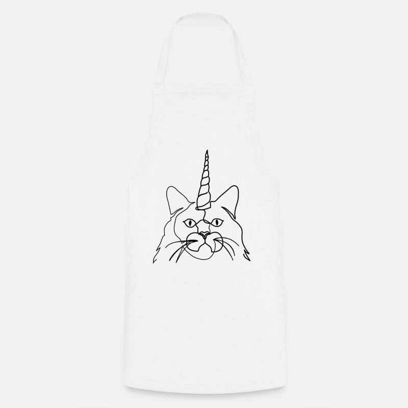Chat Licorne - Chat Licorne - Tablier de cuisine - blanc