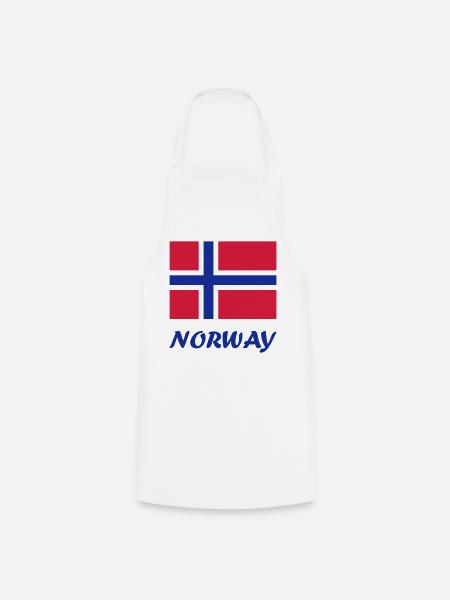 Norwegische Flagge - Kochschürze - Weiß