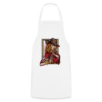 Vintage Western Girl - Tablier de cuisine - blanc - Devant - AI Model Male 185 dark (185cm)