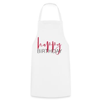 idée cadeau joyeux anniversaire félicitation - Tablier de cuisine - blanc - Devant - AI Model Male 185 dark (185cm)