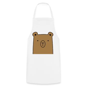 Ours ours idée cadeau ours câlin - Tablier de cuisine - blanc - Devant - AI Model Male 185 dark (185cm)