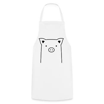 Schweinchen Schwein Ferkel Geschenk - Kochschürze - Weiß - Vorne - AI Model Male 185 dark (185cm)