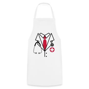 Doctor - Cooking Apron - white - Front - AI Model Male 185 dark (185cm)