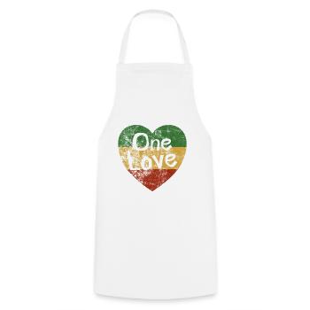 Reggae Jamaica One Love Reggaeton Rasta Gift - Cooking Apron - white - Front - AI Model Male 185 dark (185cm)