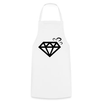 diamant diamond - Kochschürze - Weiß - Vorne - AI Model Male 185 dark (185cm)
