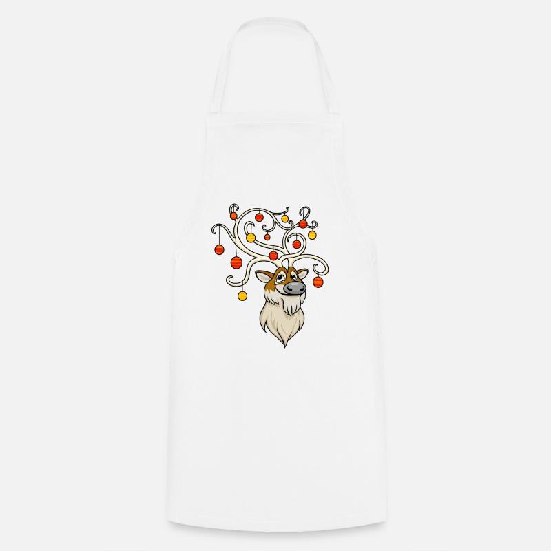 Festive Reindeer - Cooking Apron - white