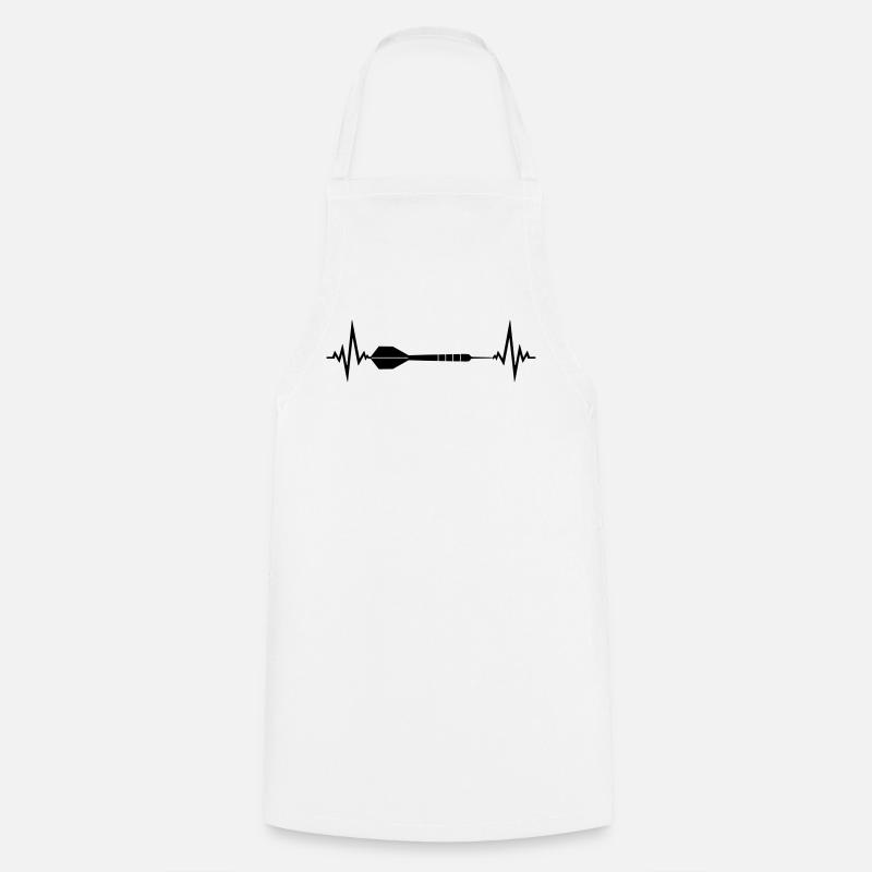 cool frequency heartbeat pulse logo text play there - Cooking Apron - white