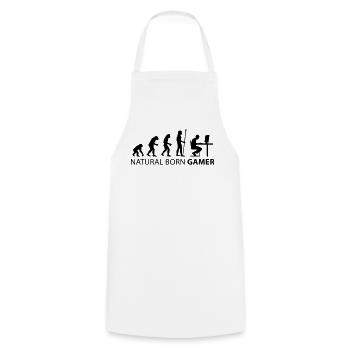 évolution naturelle née gamer - Tablier de cuisine - blanc - Devant - AI Model Male 185 dark (185cm)