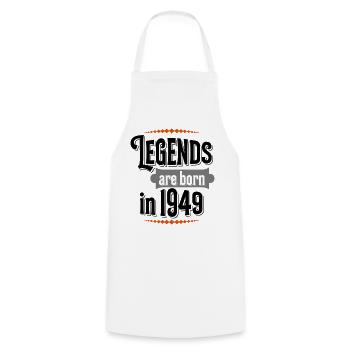 né en 1949 - Tablier de cuisine - blanc - Devant - AI Model Male 185 dark (185cm)