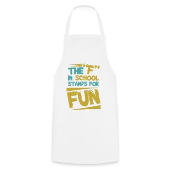 Sarcastic Back to School art for Teens, Students - Cooking Apron - white - Front - AI Model Male 185 dark (185cm)
