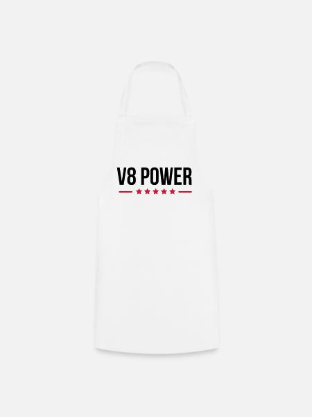 V8 Power - Kochschürze - Weiß