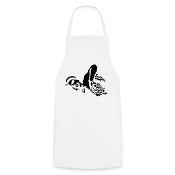 schwimmer_2 - Tablier de cuisine - blanc - Devant - AI Model Male 185 dark (185cm)