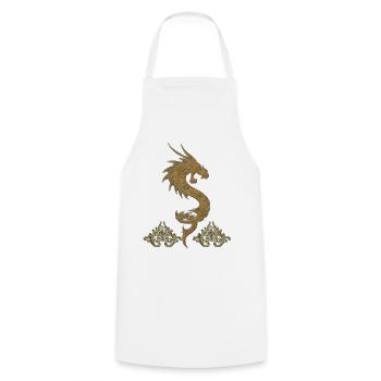 wonderful chinese dragon - Cooking Apron - white - Front - AI Model Male 185 dark (185cm)