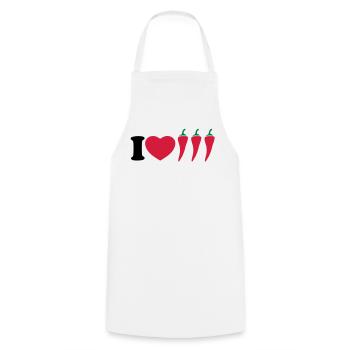 I love chilli - Cooking Apron - white - Front - AI Model Male 185 dark (185cm)